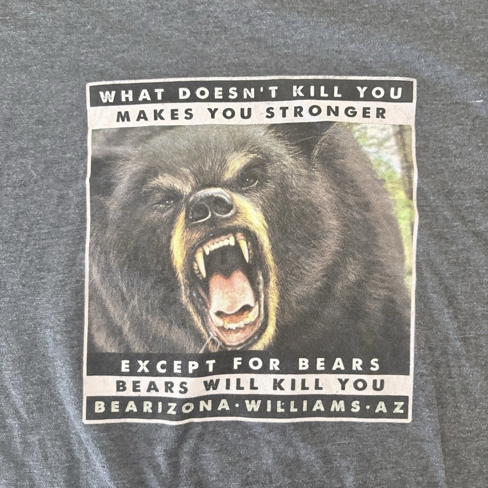 Williams Arizona Bearizona Bear Graphic T-Shirt Gray Missing Size Tag